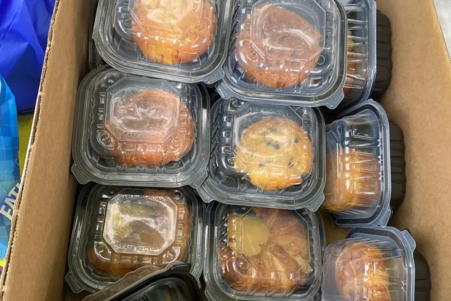 Packaged baked goods prepared for Father's Day community distribution