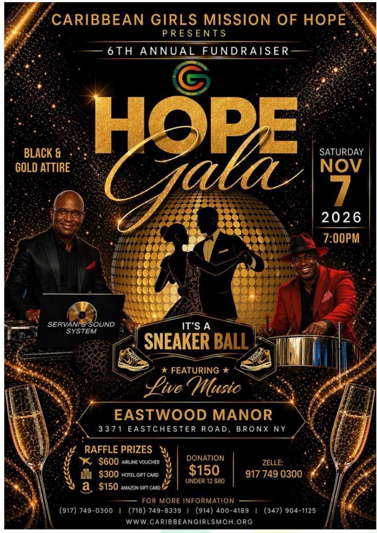 Hope Gala flyer for Caribbean Girls Mission of Hope’s sixth annual fundraiser on November 7, 2026